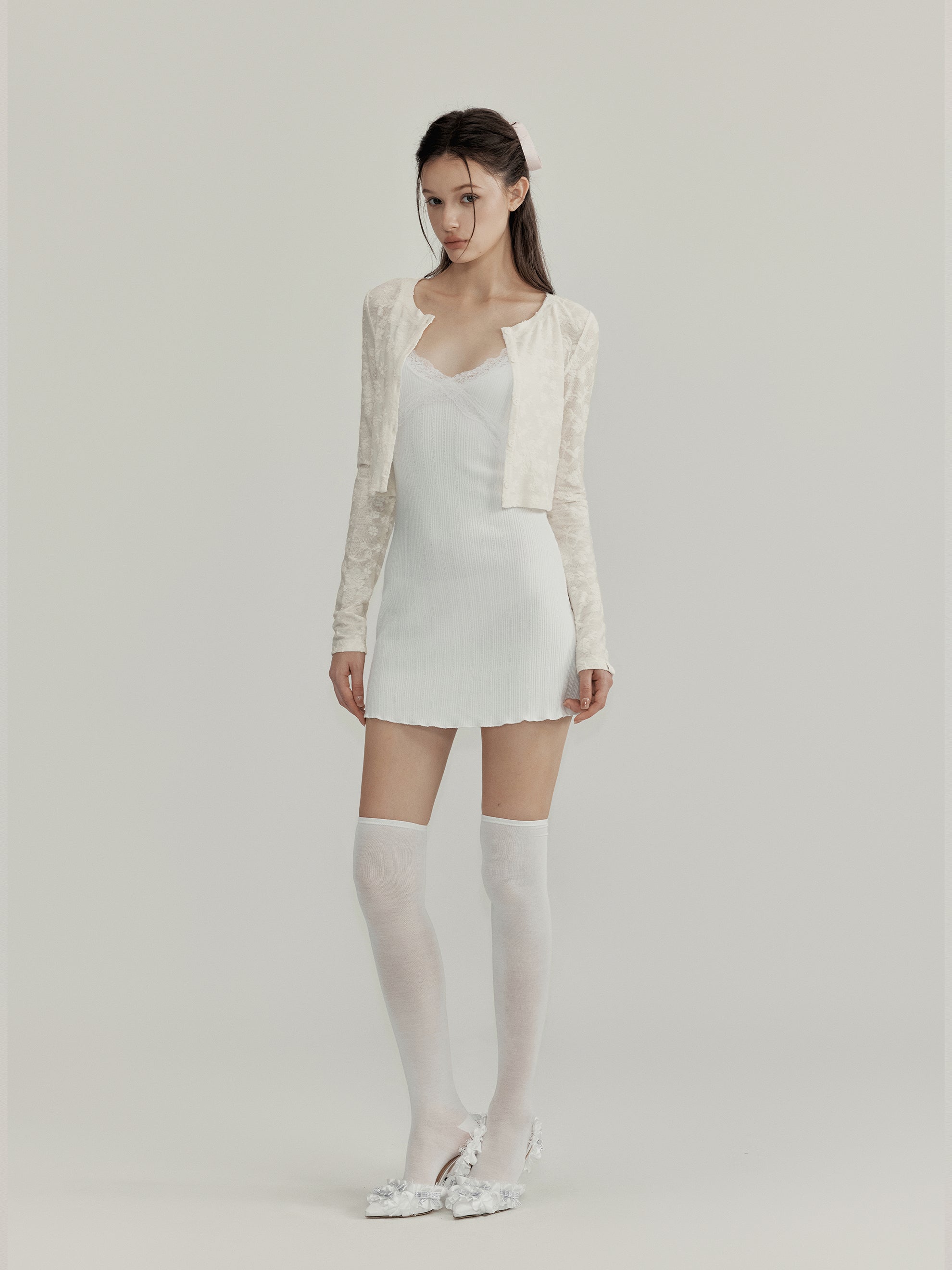 NOMEANSNO N131 Lace jacquard cardigan