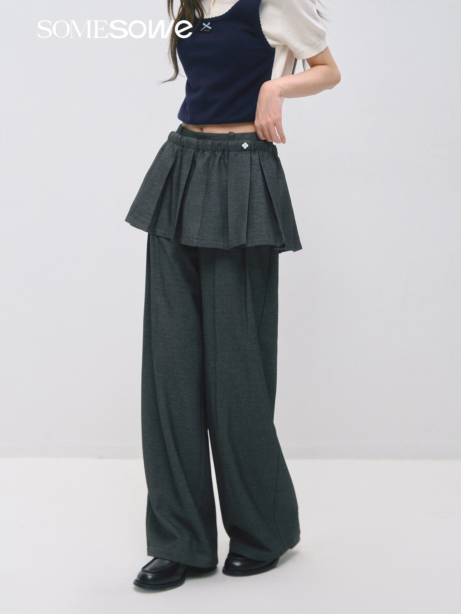 SOMESOWE S2609023 Removable suit pleated skirt pants
