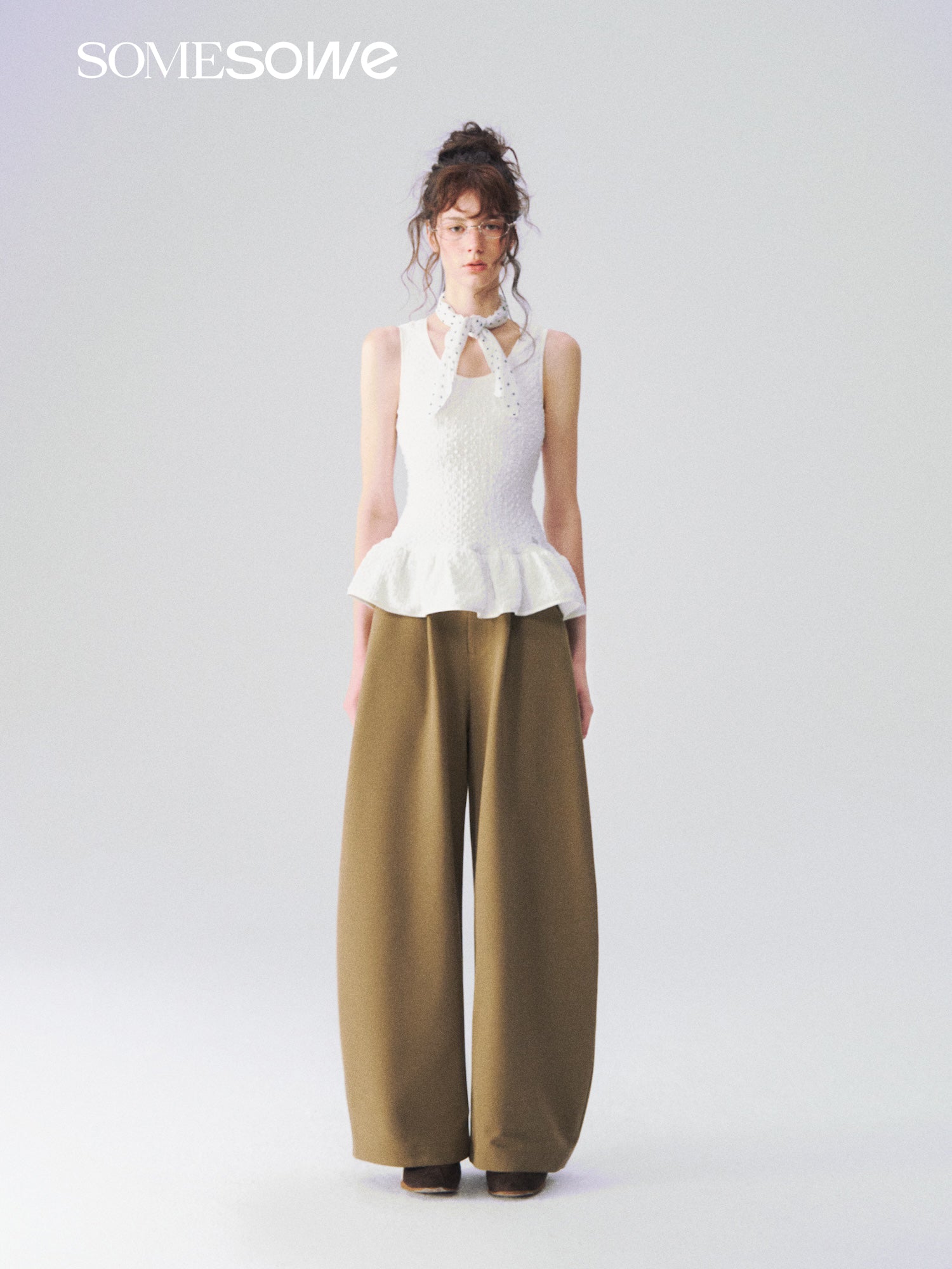 SOMESOWE S2609087 Ruffle sleeveless vest