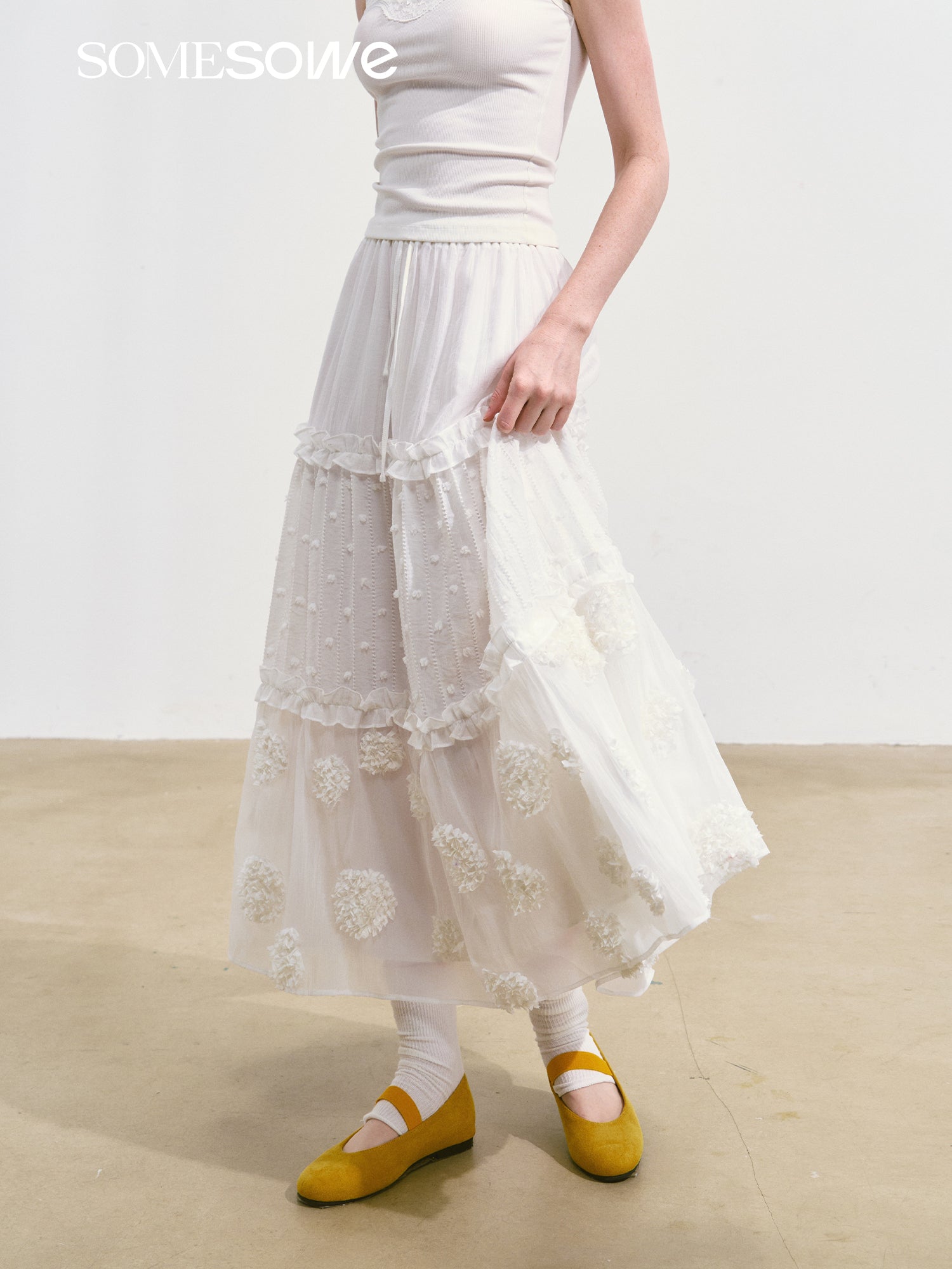 SOMESOWE S2508102 Multi layered fluffy skirt
