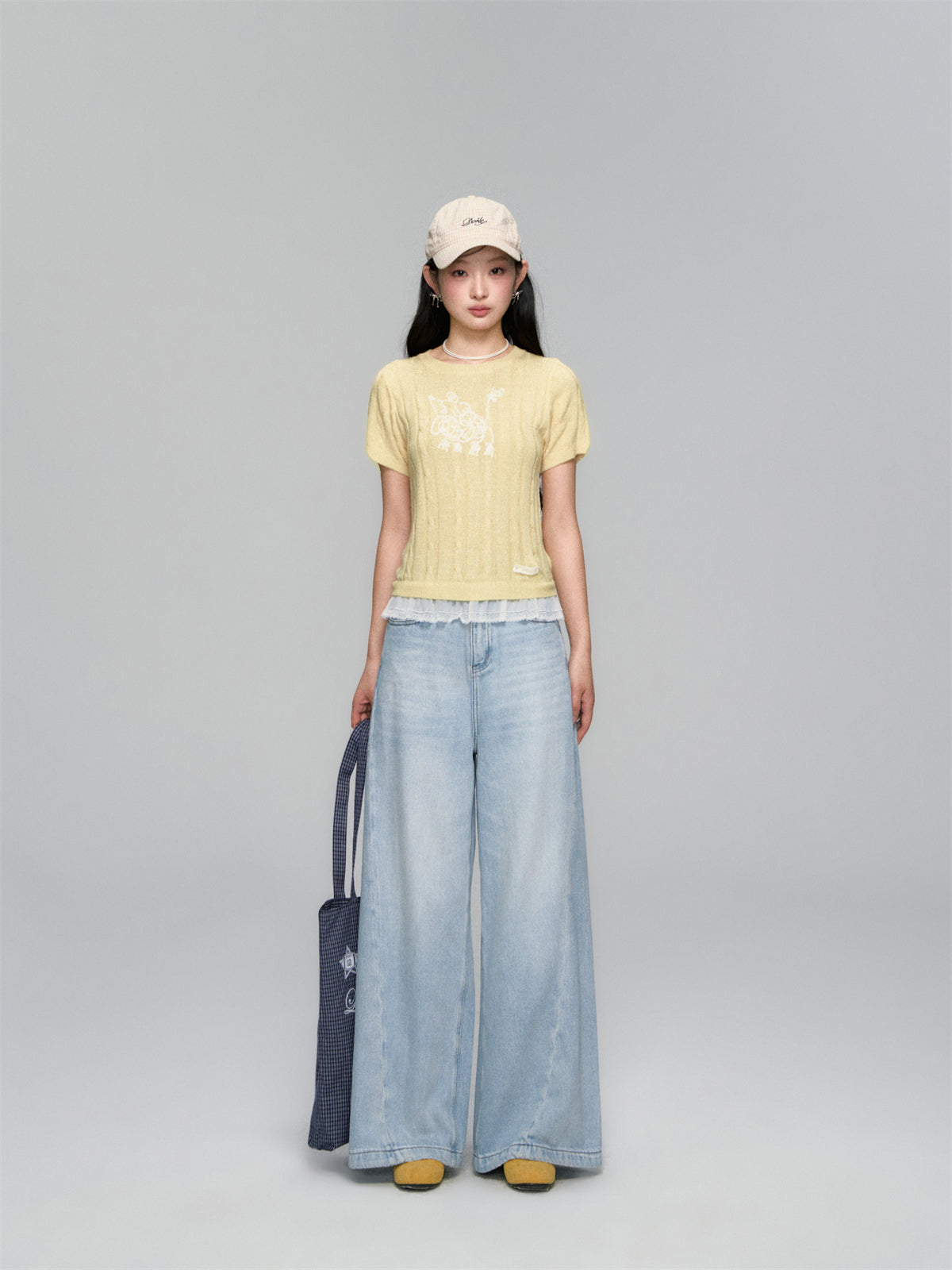 AsGony ASG25145 Casual wide leg jeans