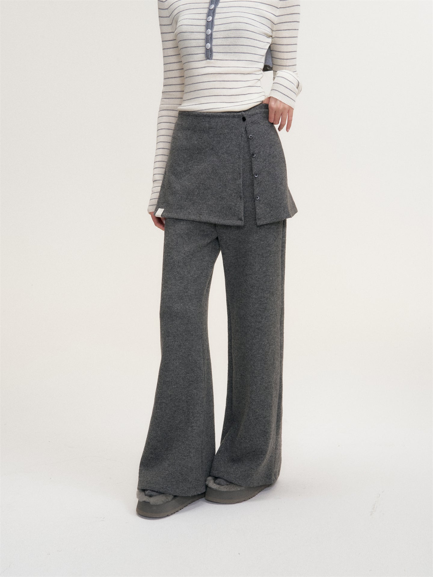 16DEWS 16D25450 High waisted wool casual pants