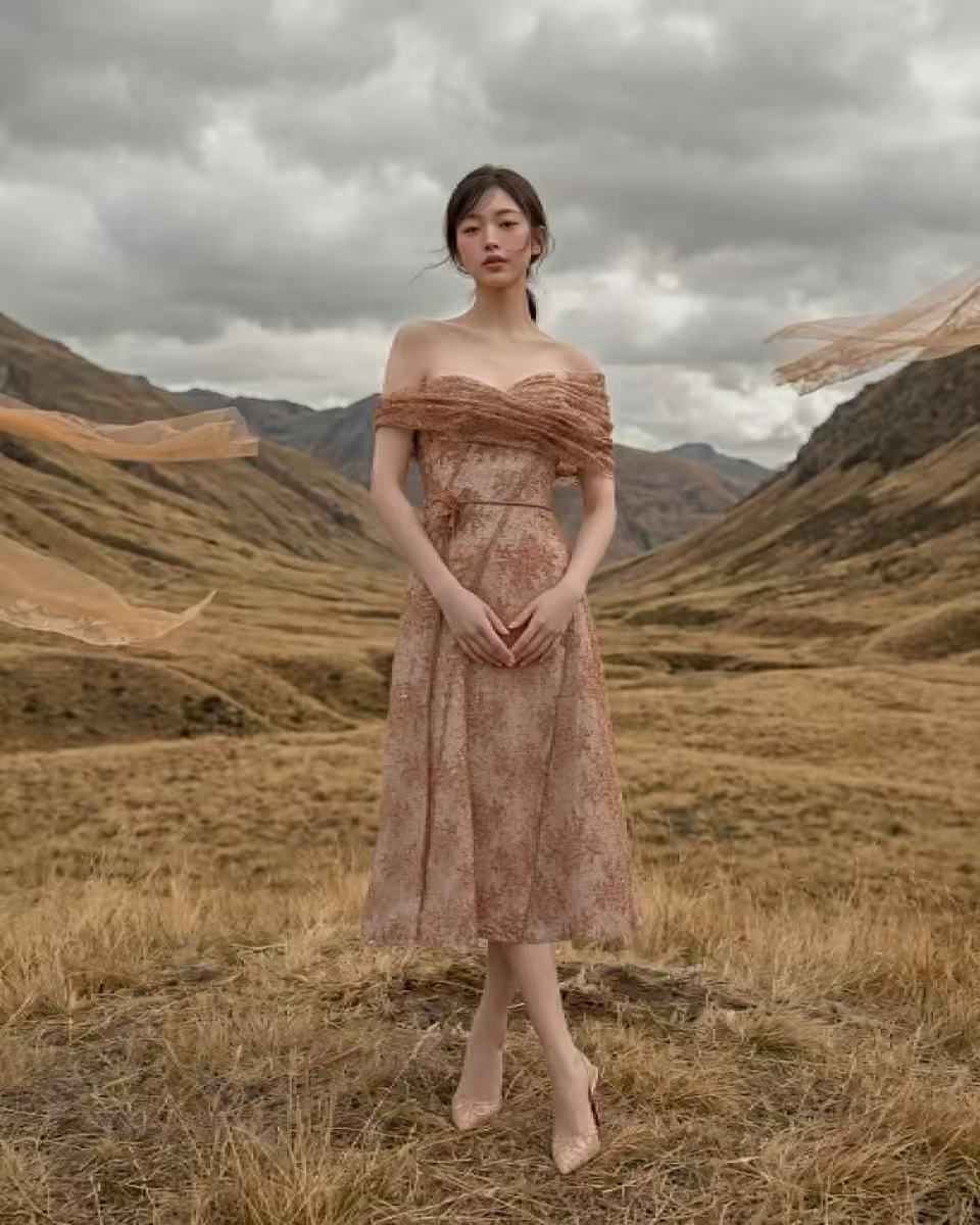 LOVELYN Aurelia Draped Gown