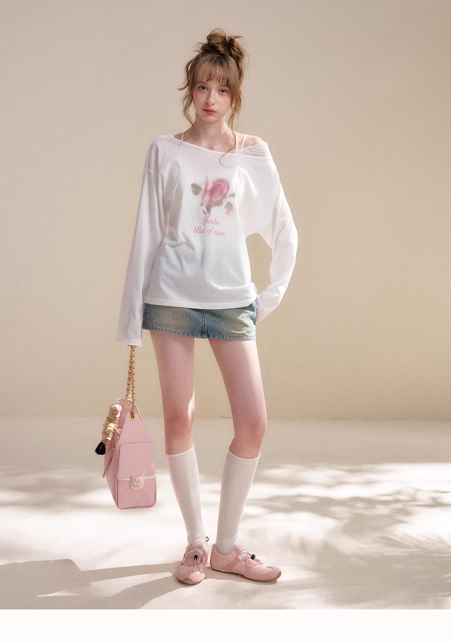 Kroche KE4054 Off shoulder lace top