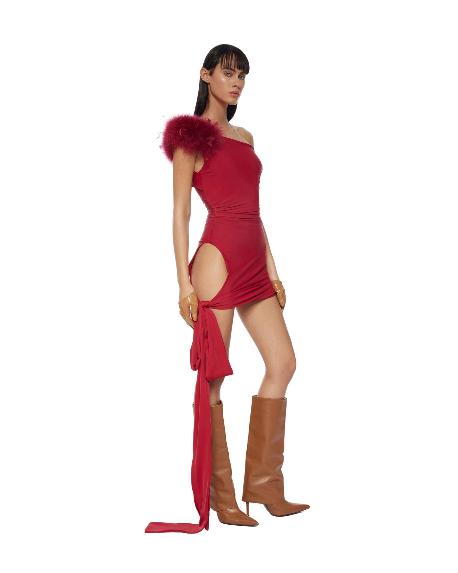 FANCì CLUB Scarlet Feather Mini Dress (2color)