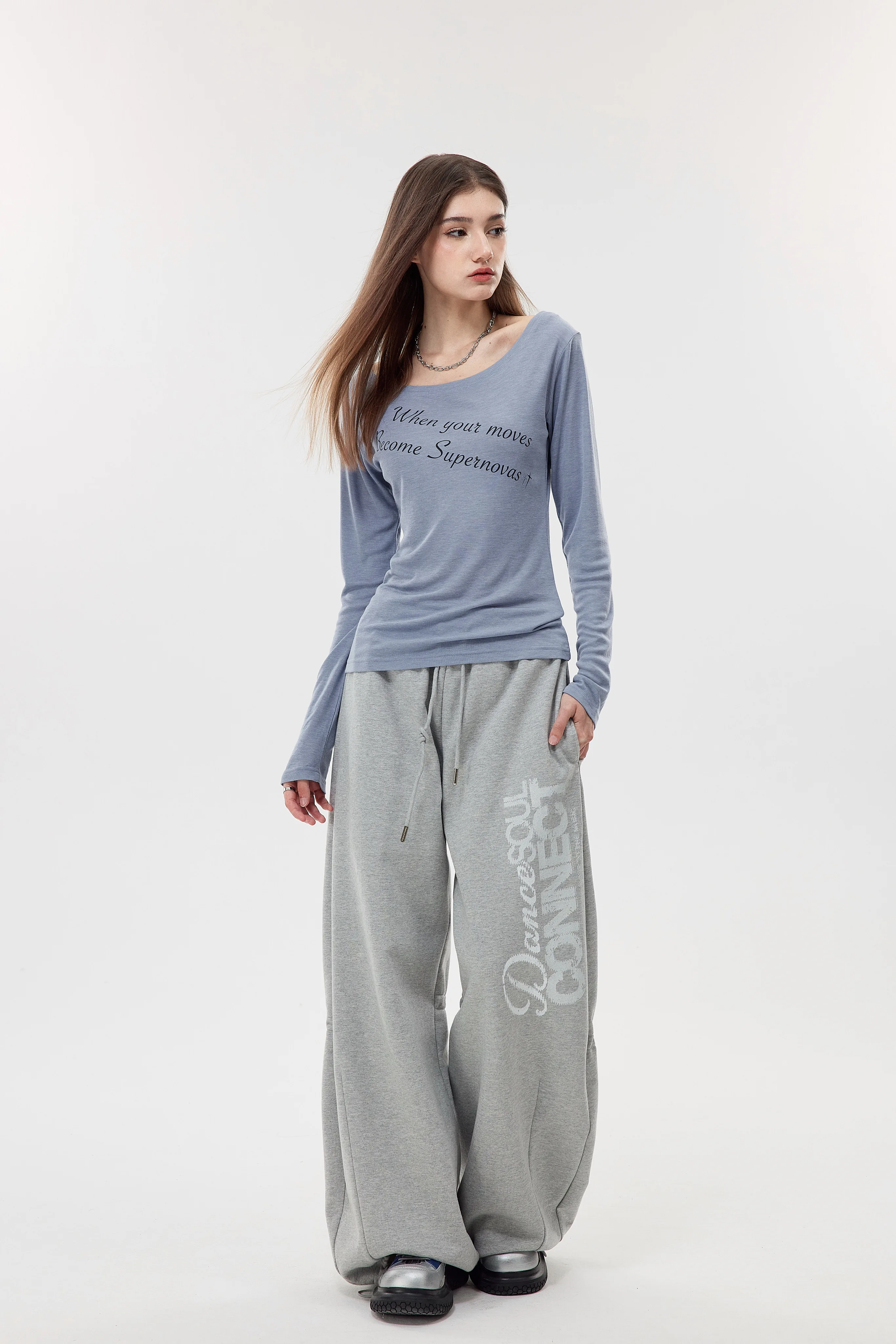 Nova Street Ice Silk One Shoulder Tee (3color)
