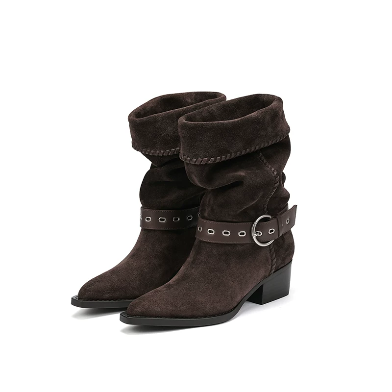 BREADTREE Stacked Slouchy Riding Boots(3color)