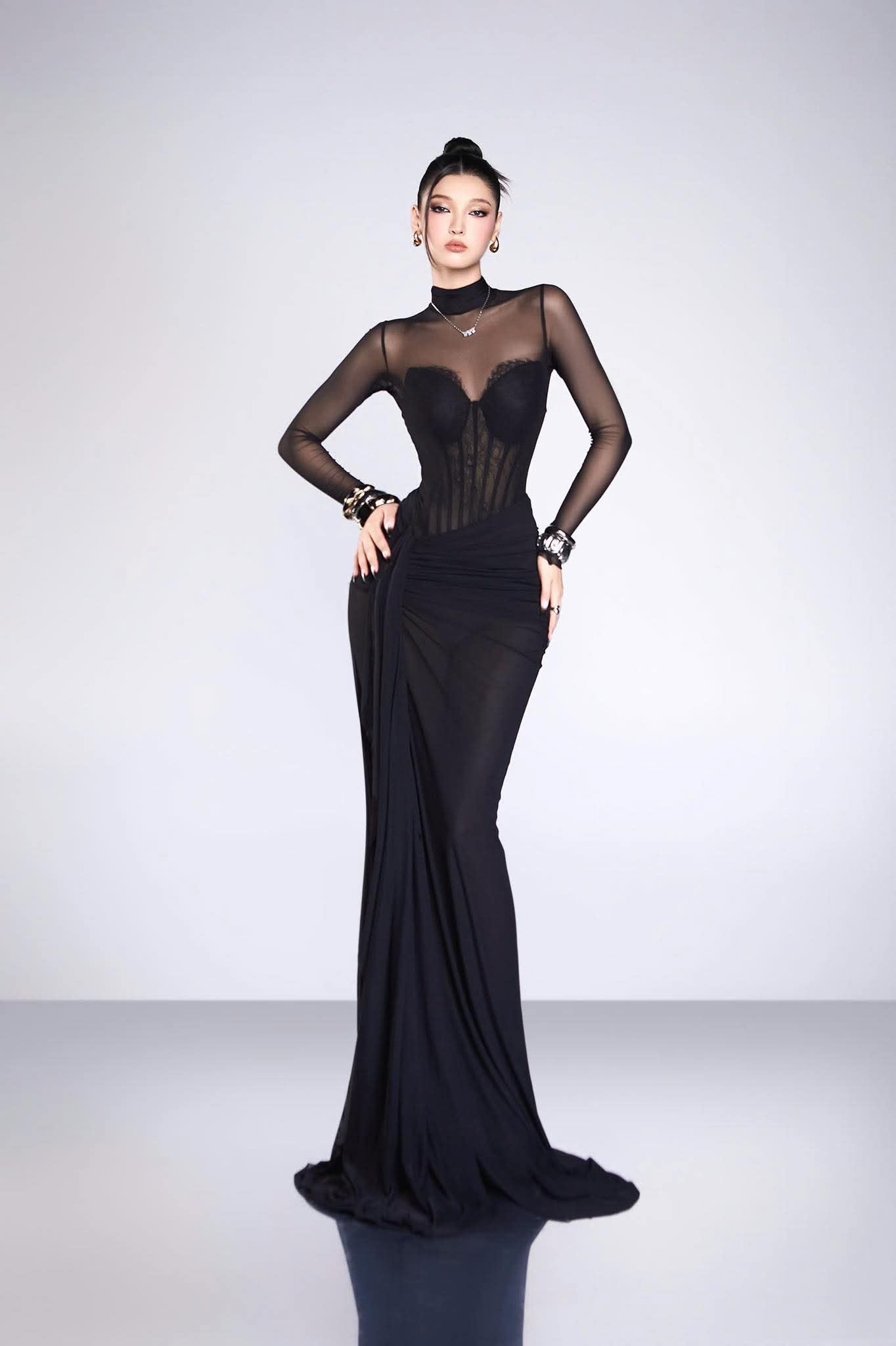Bandage Dress Corset slit fishtail dress