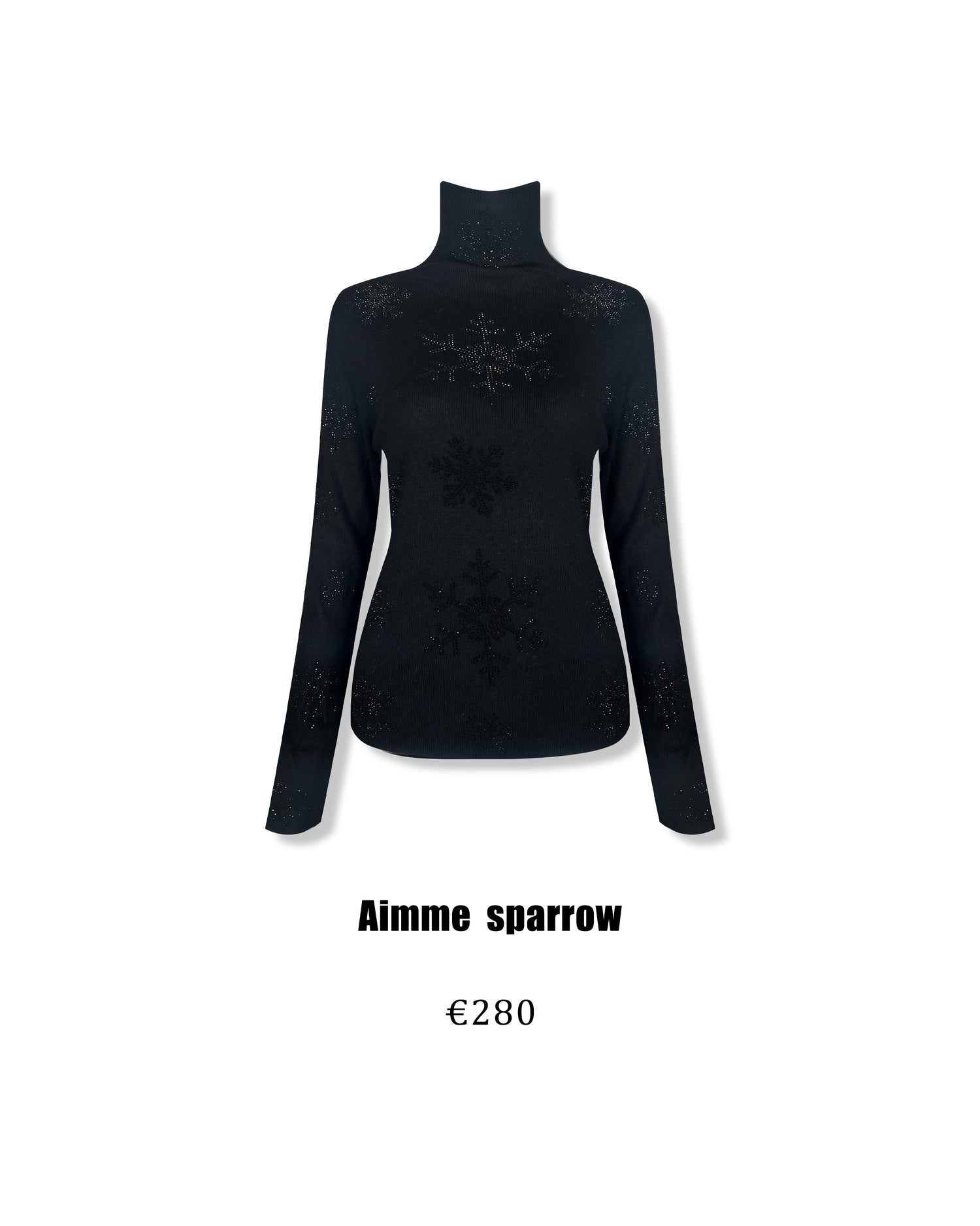 Aimme Sparrow 9007 Snowflake pressed diamond high neck top(2color)