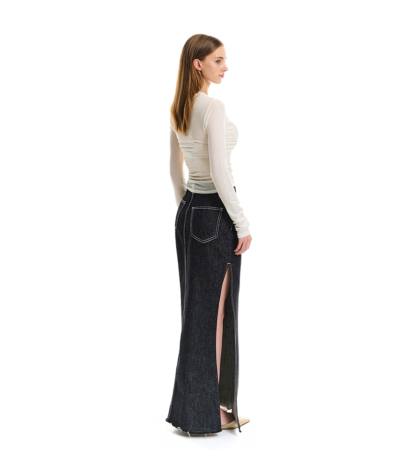 Guse Slit Maxi Denim Skirt