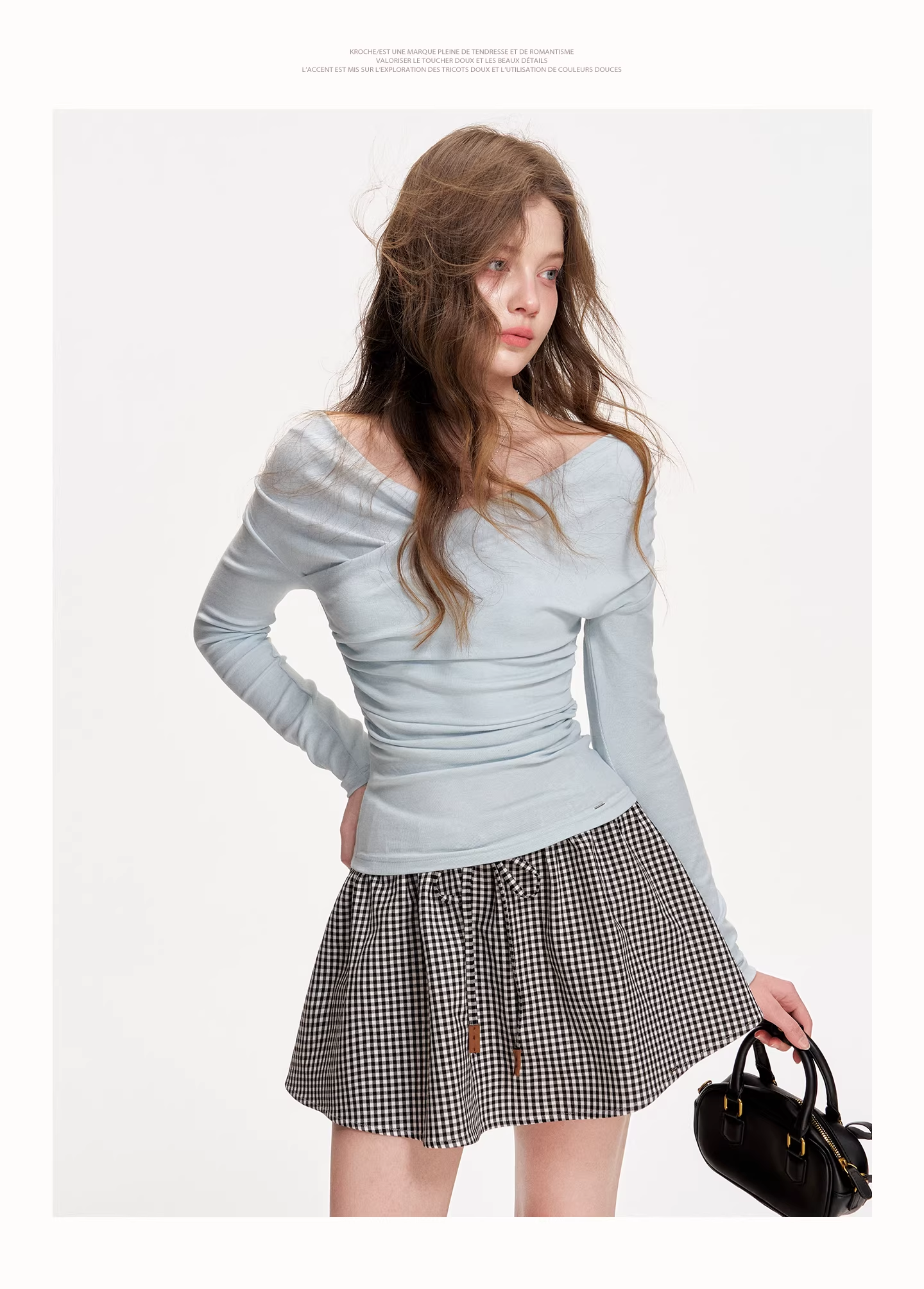 Kroche KE8047 Cross neck off shoulder top