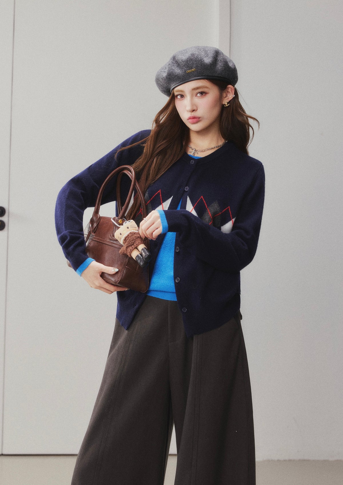 OTEBANBASS Ote260925 Argyle Color-Block Wool Knit Sweater