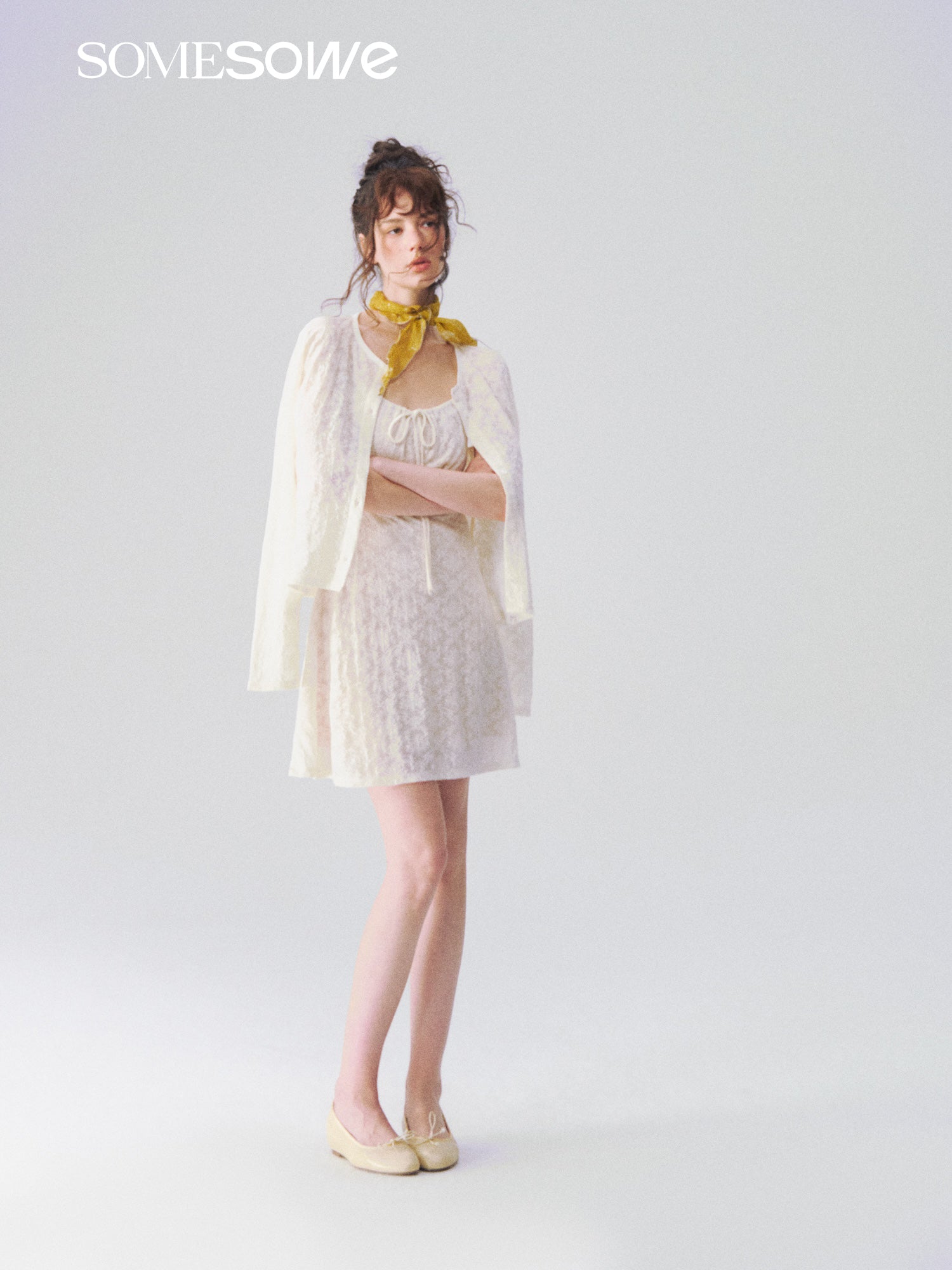 SOMESOWE S2609107 Jacquard texture camisole dress