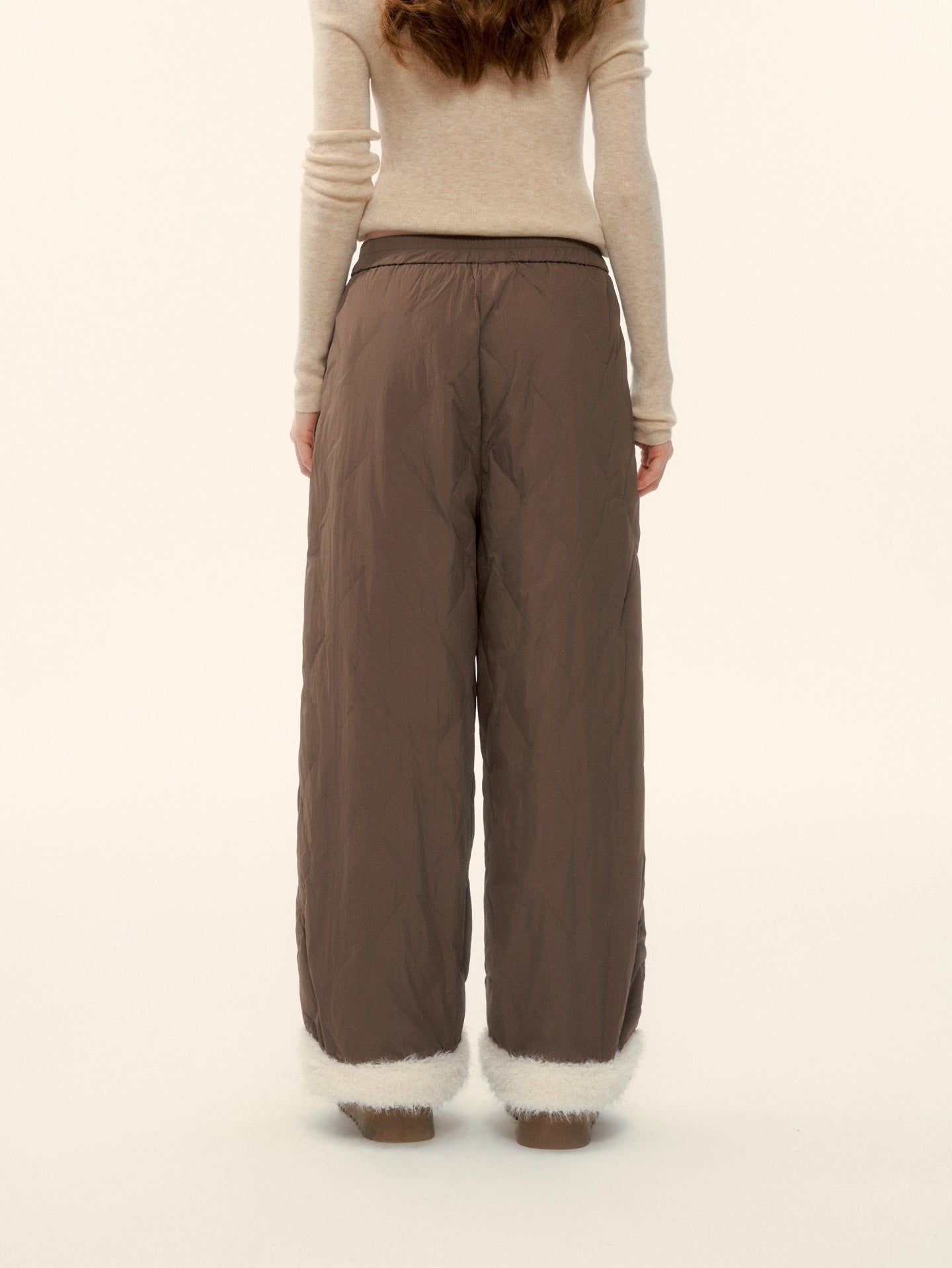 AsGony ASG25614 Edge stitched elastic waist casual pants