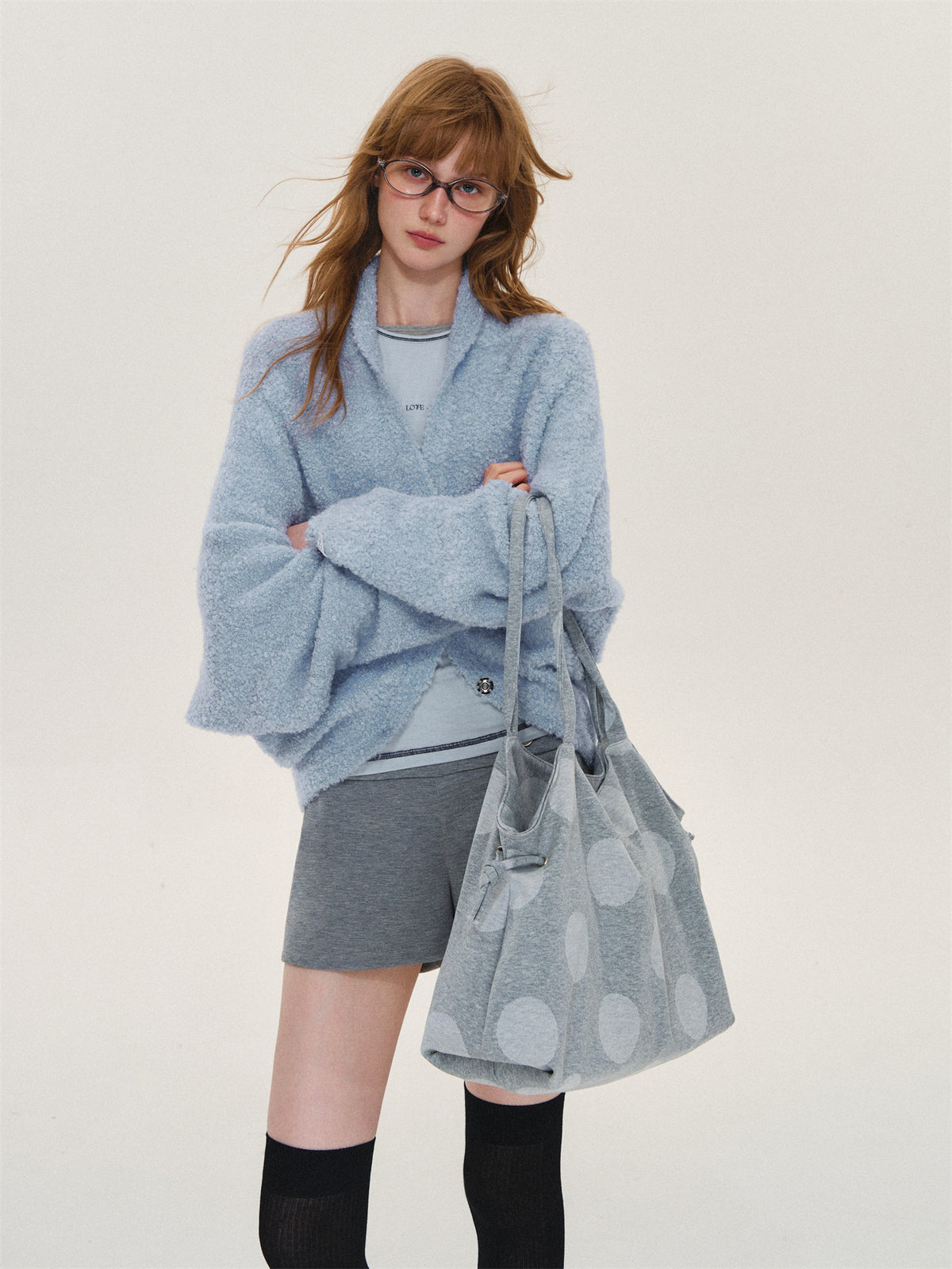 Asgony ASG26568 Soft Loop-Yarn Batwing Cardigan