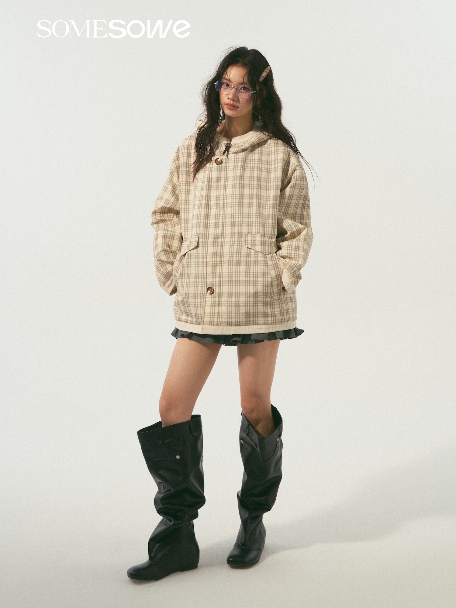 SOMESOWE S2508334 Double sided hooded jacket