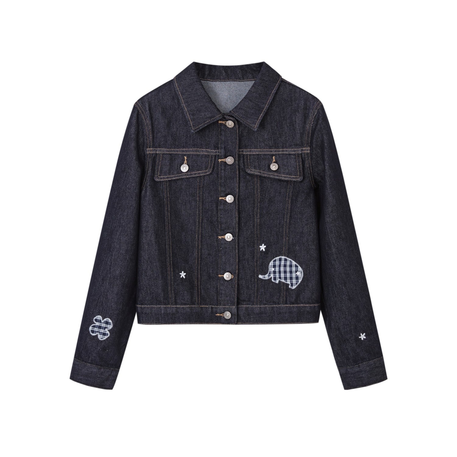 SOMESOWE S2508198&S2508199 Childlike embroidered original color denim jacket + jeans