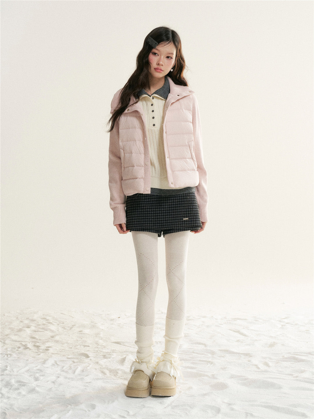 16DEWS 16D25506 Fake two piece woolen skirt