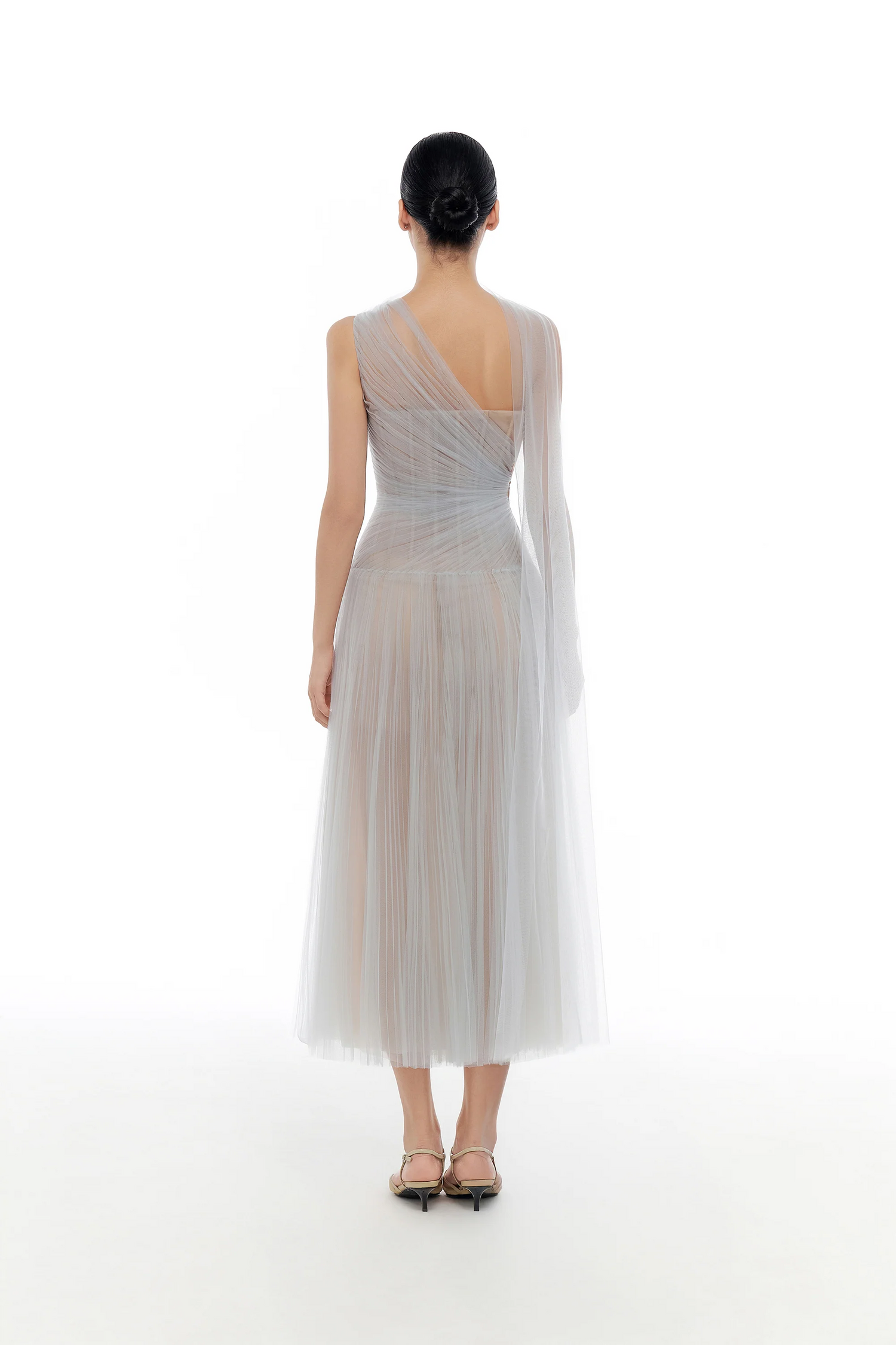 Montsand Draped Midi Dress-Blue