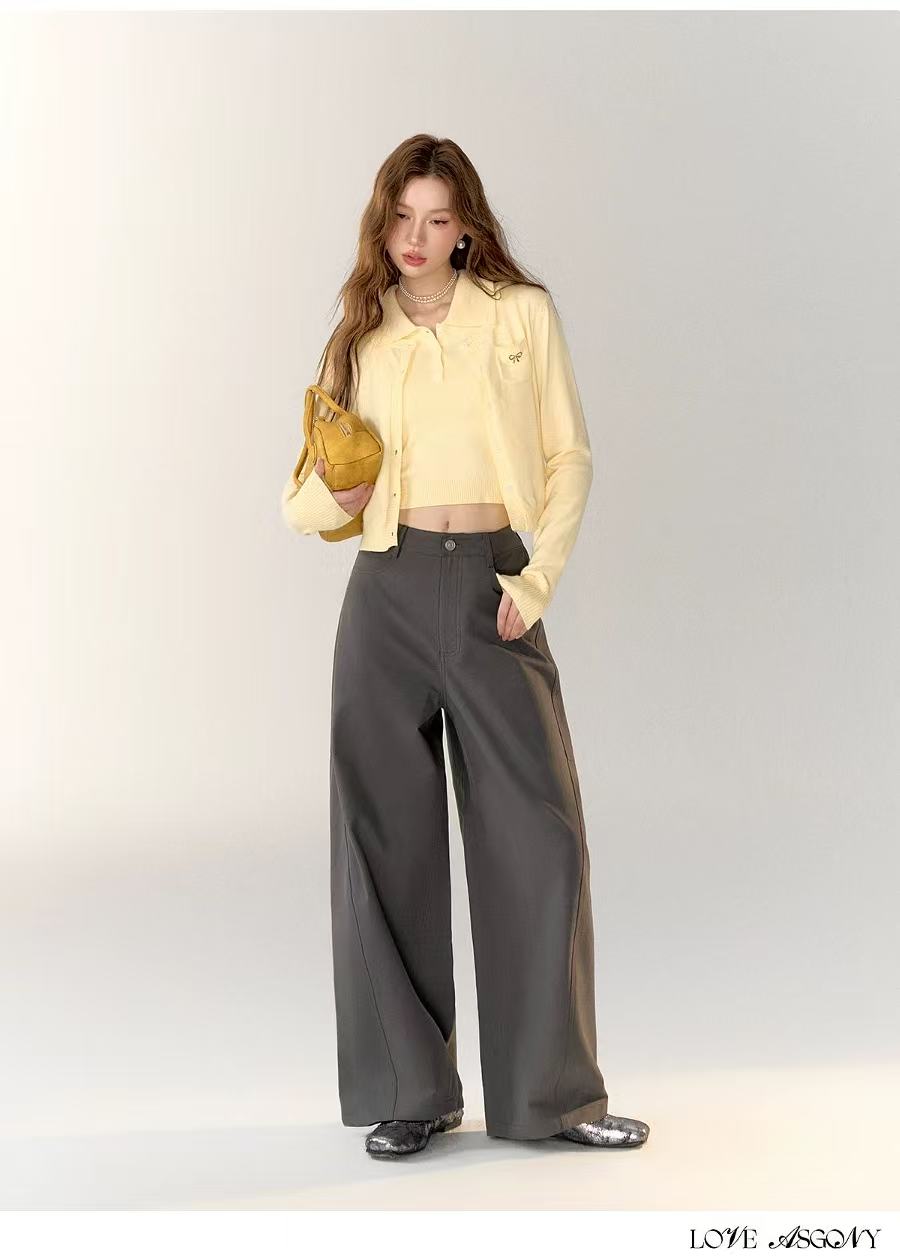 AsGony ASG24745 Knitted cardigan + vest set