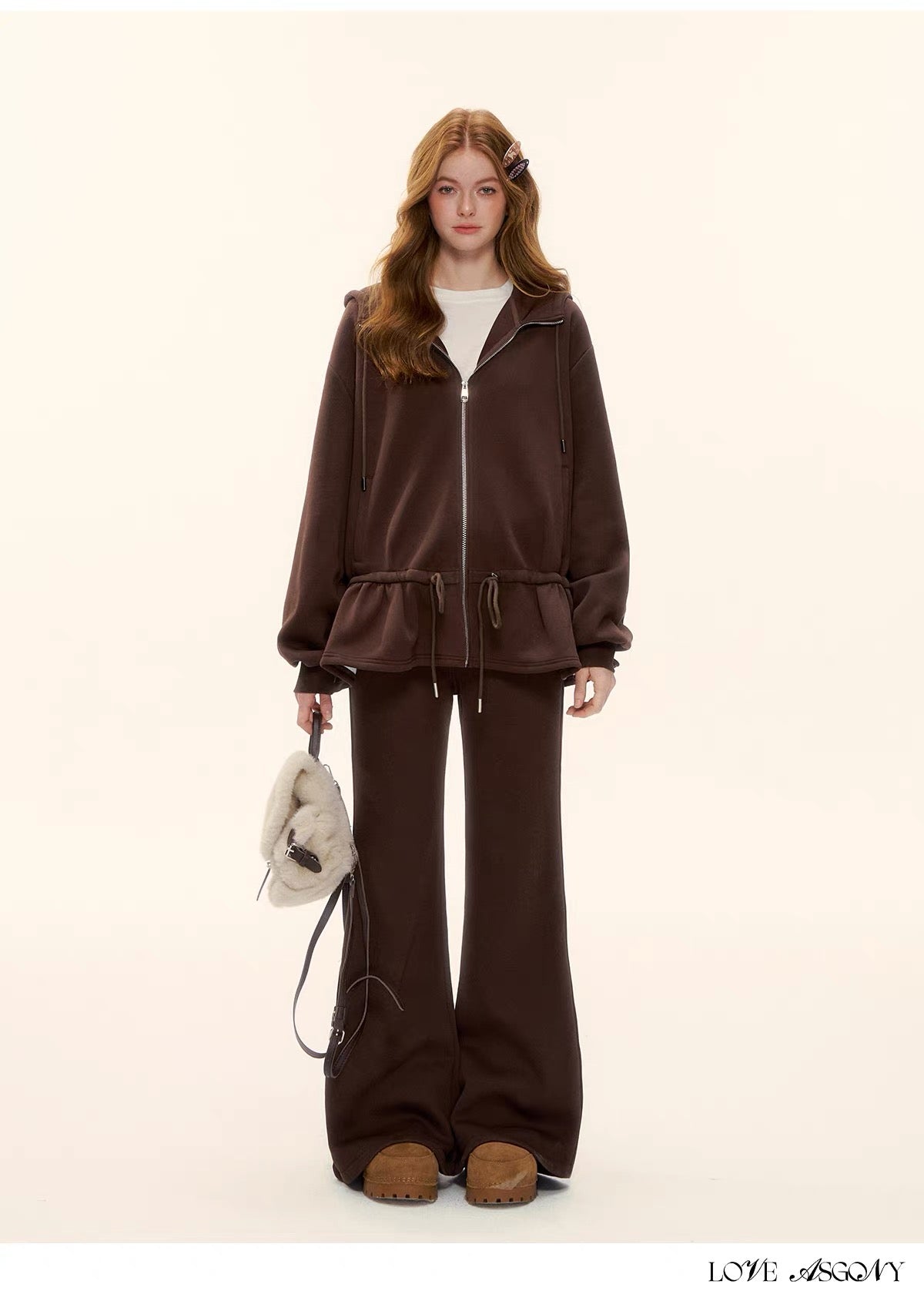 AsGony ASG25581 Ruffle Hoodie Set(SEPERATE)