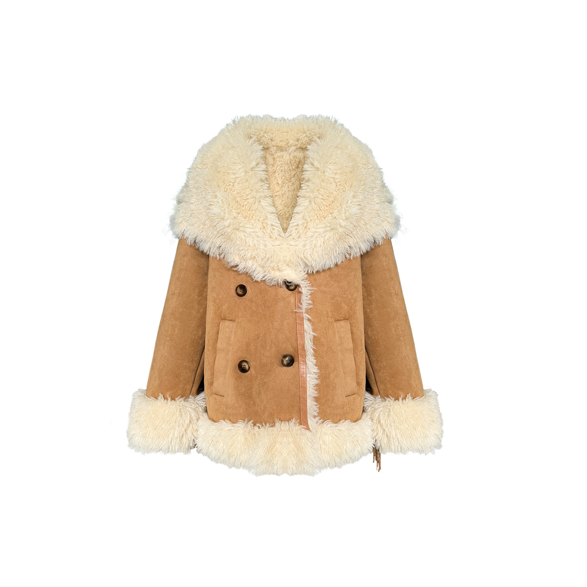 AsGony ASG24530 Suede & Fur Coat(2color)