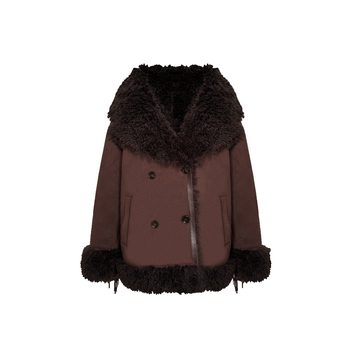 AsGony ASG24530 Suede & Fur Coat(2color)