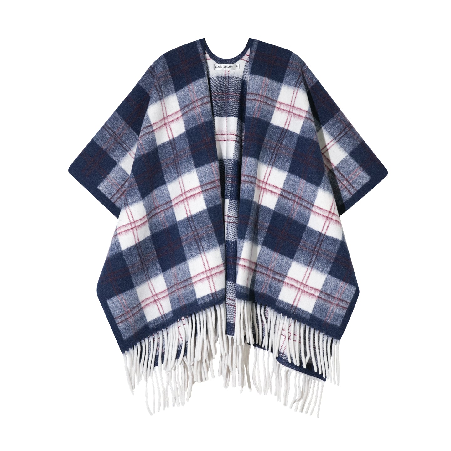 AsGony ASG24650 Checkered tassel casual shawl