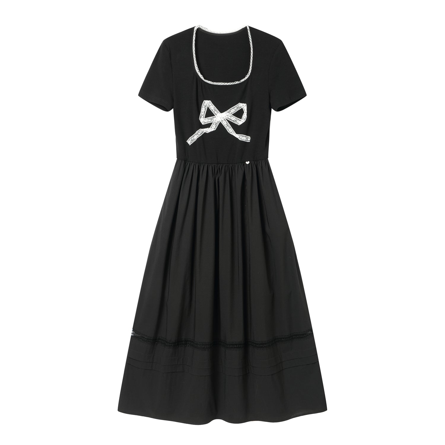 AsGony ASG25055U Splicing lace bow dress