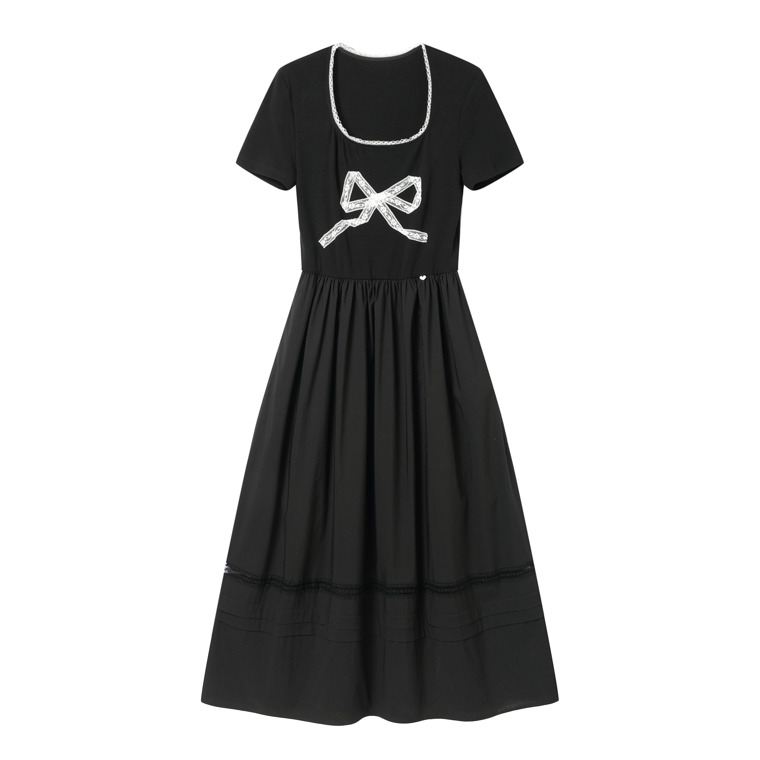 AsGony ASG25055U Splicing lace bow dress