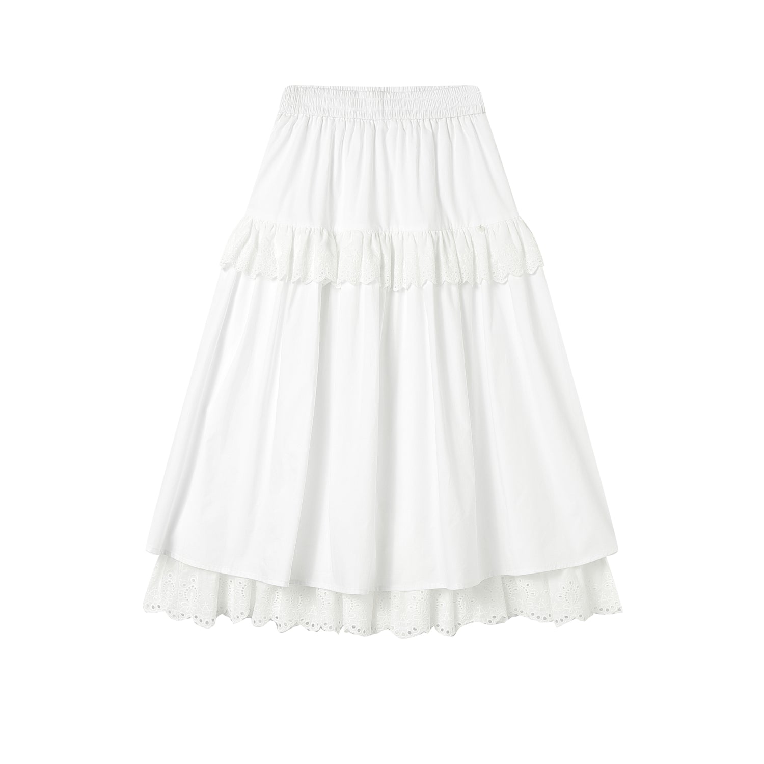 AsGony ASG25064 Multi layer lace patchwork lace skirt