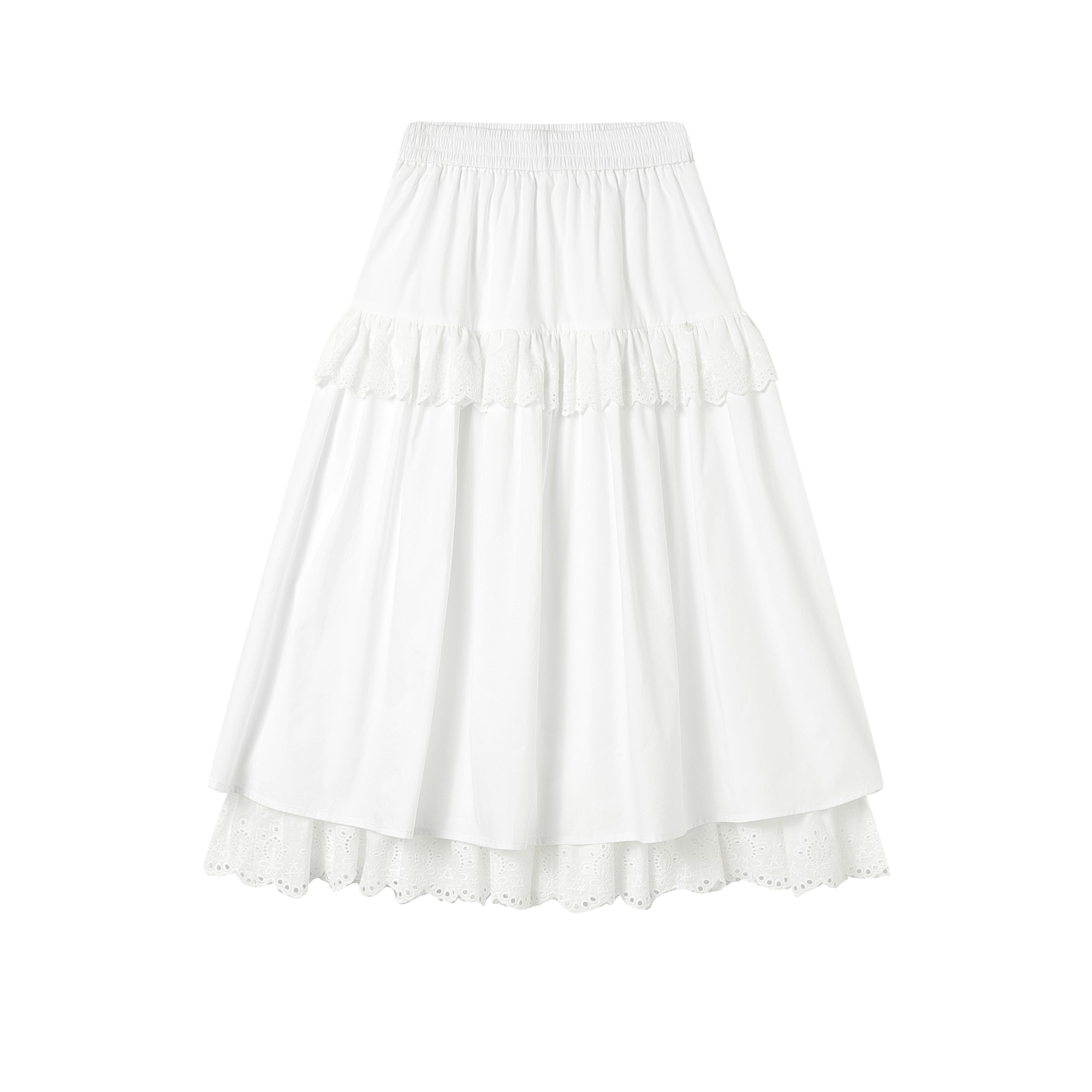 AsGony ASG25064 Multi layer lace patchwork lace skirt