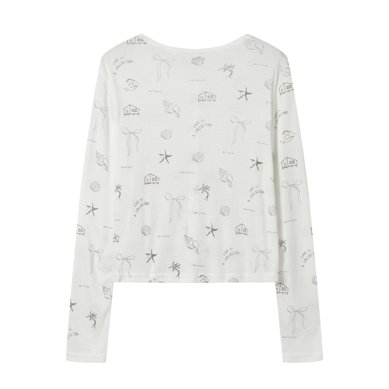 AsGony ASG25075 Printed lightweight knitted cardigan