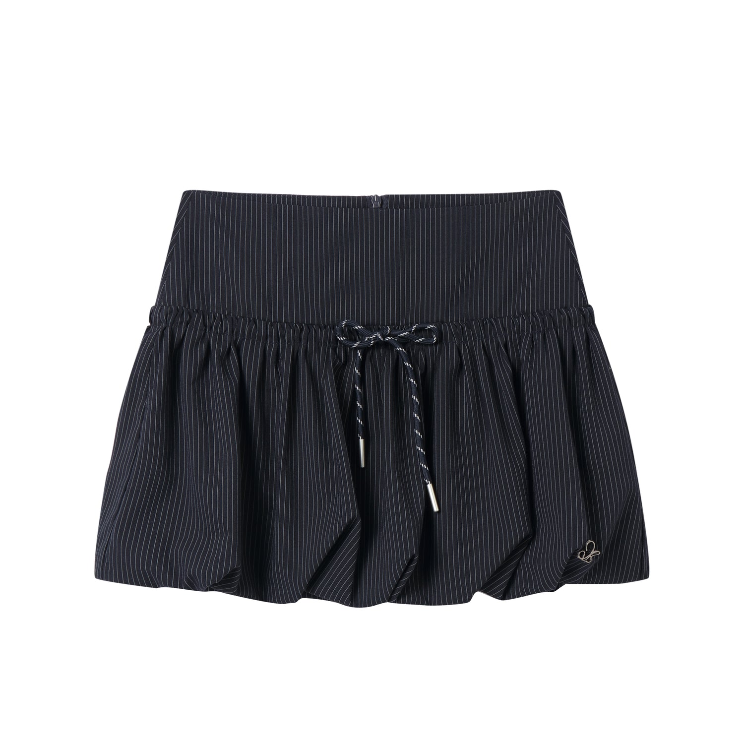 AsGony ASG25076 Contrasting drawstring striped skirt
