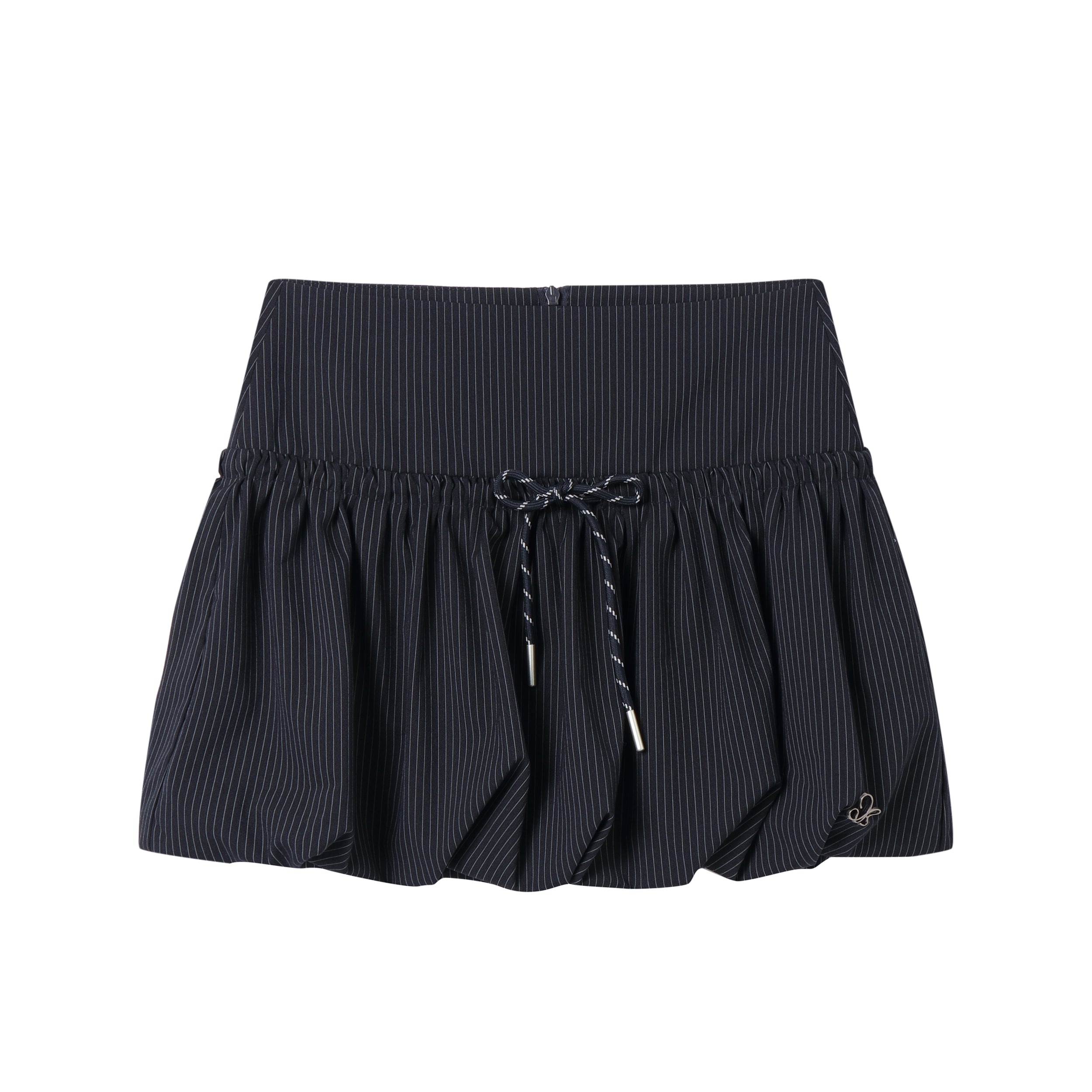 AsGony ASG25076 Contrasting drawstring striped skirt
