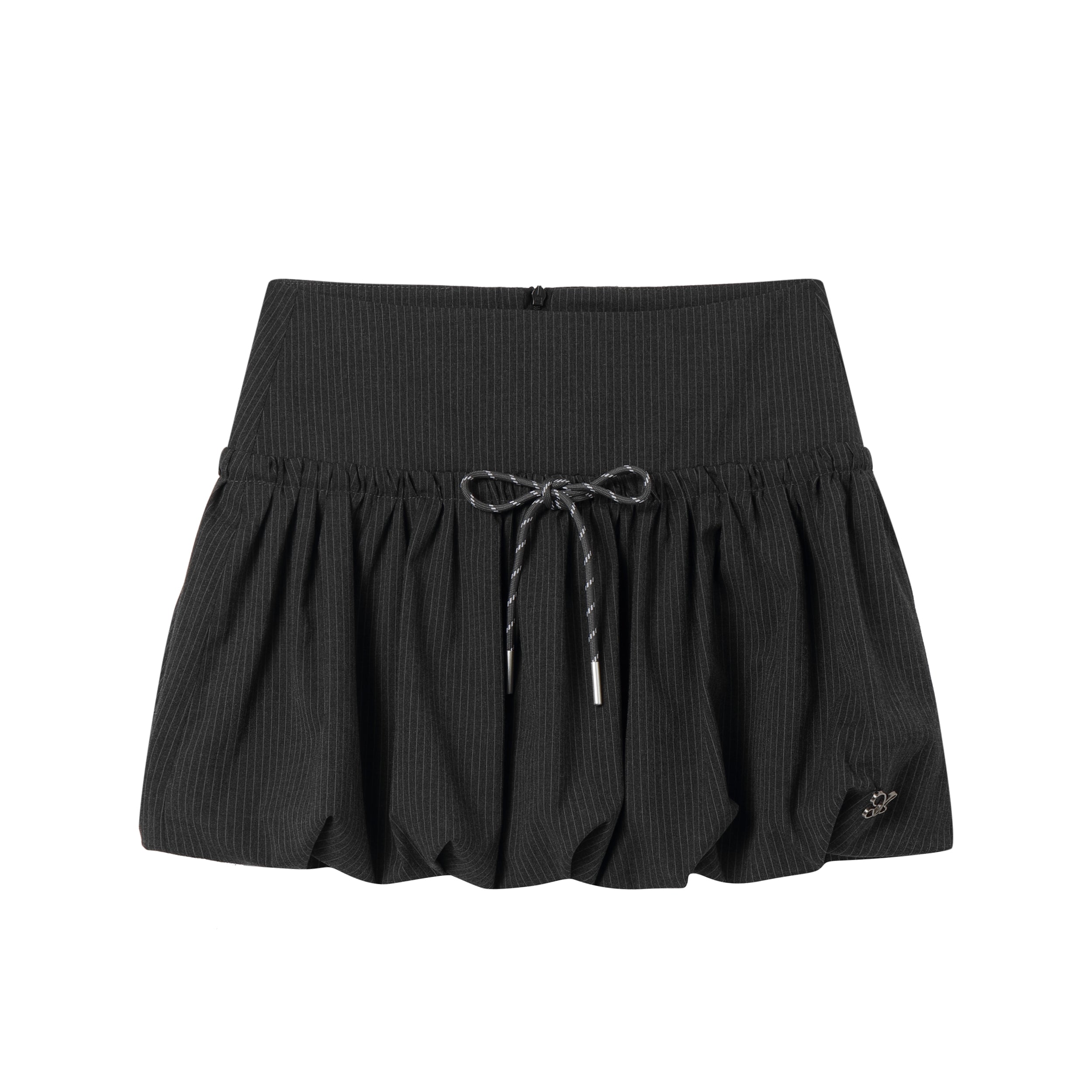 AsGony ASG25076 Contrasting drawstring striped skirt