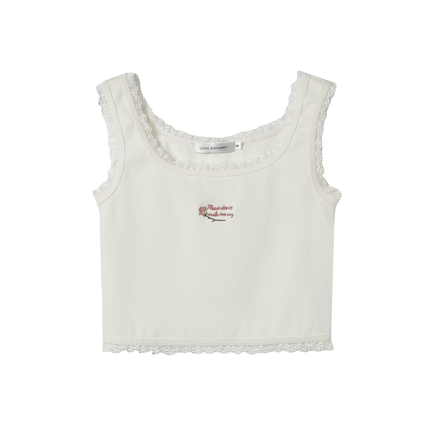 AsGony ASG25089 Lace rose embroidered knitted vest