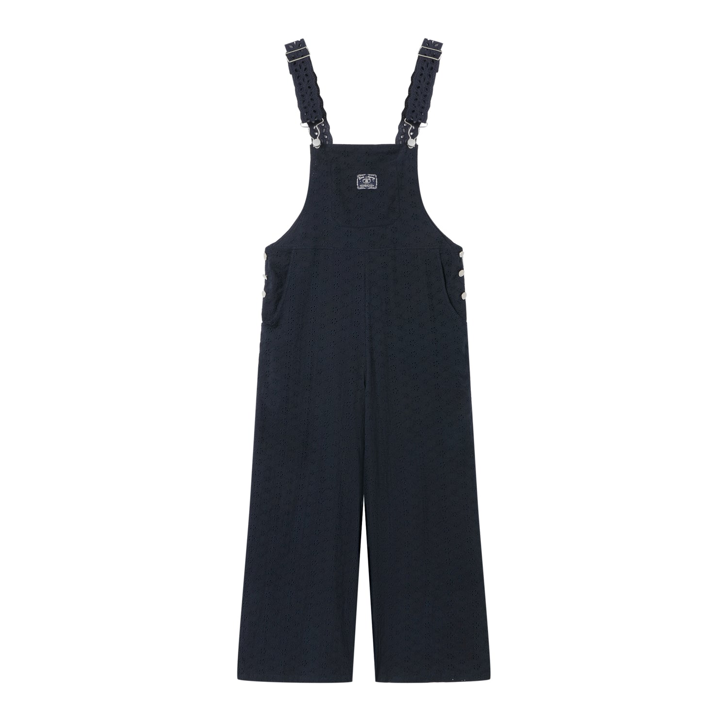 AsGony ASG25142 Flower hollow cotton loose overalls (2color)