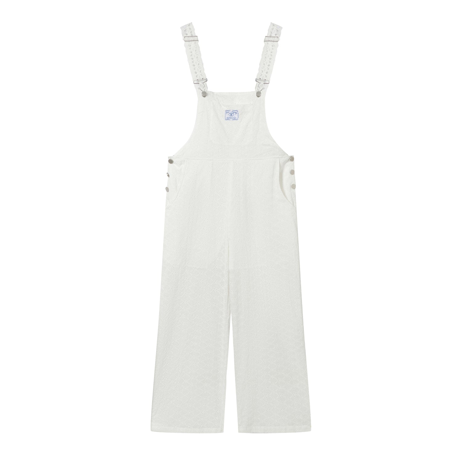 AsGony ASG25142 Flower hollow cotton loose overalls (2color)