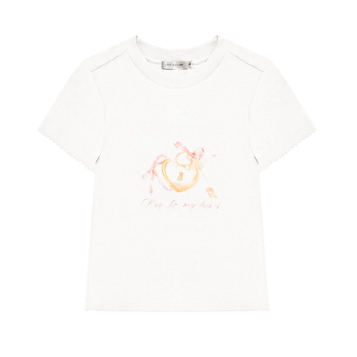 AsGony ASG25151 Printed border loose T-shirt (2color)