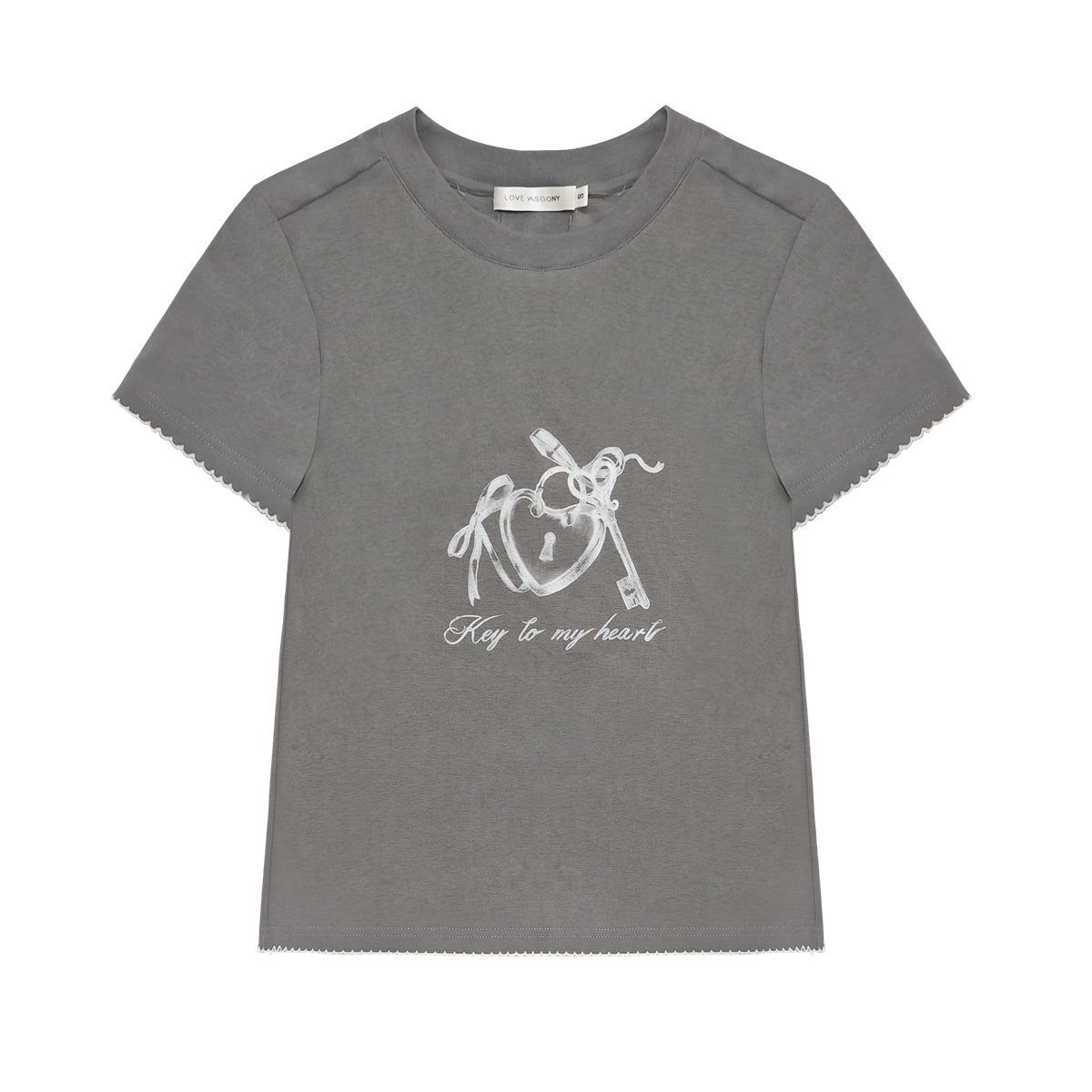 AsGony ASG25151 Printed border loose T-shirt (2color)