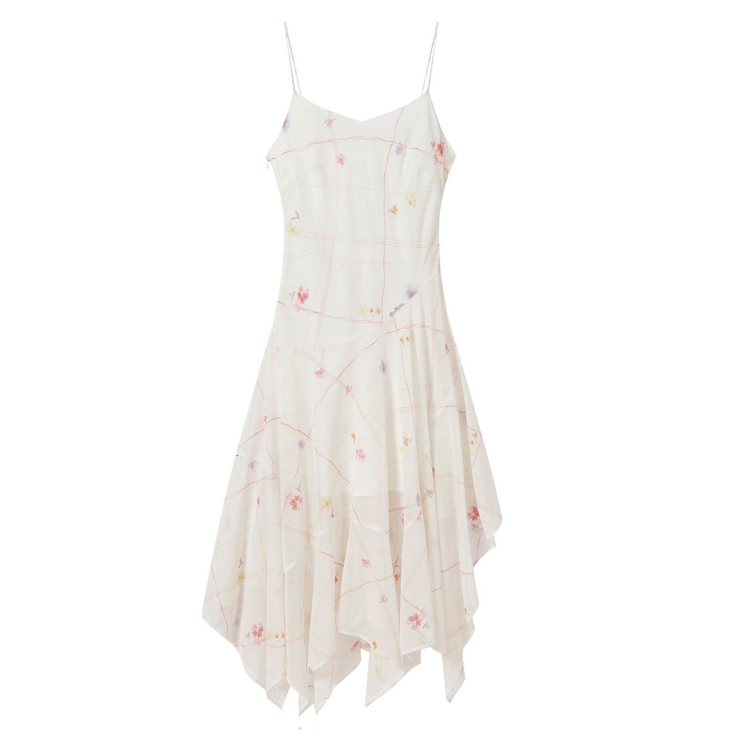 AsGony ASG25160 Chiffon floral irregular camisole dress