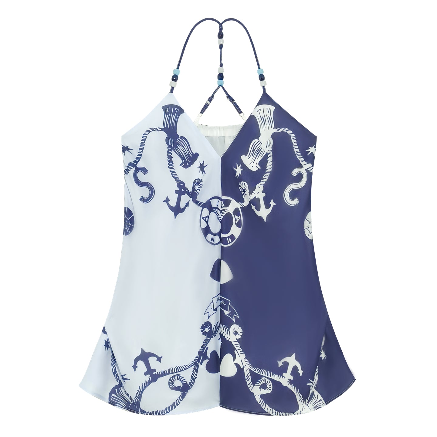 AsGony ASG25241 V-neck contrasting bead camisole