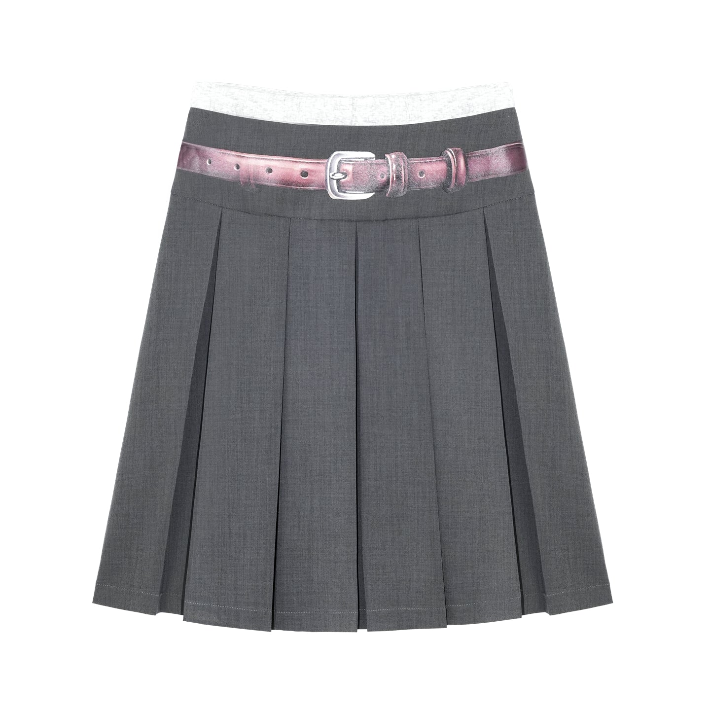 AsGony ASG25271 Printed waistband pleated skirts