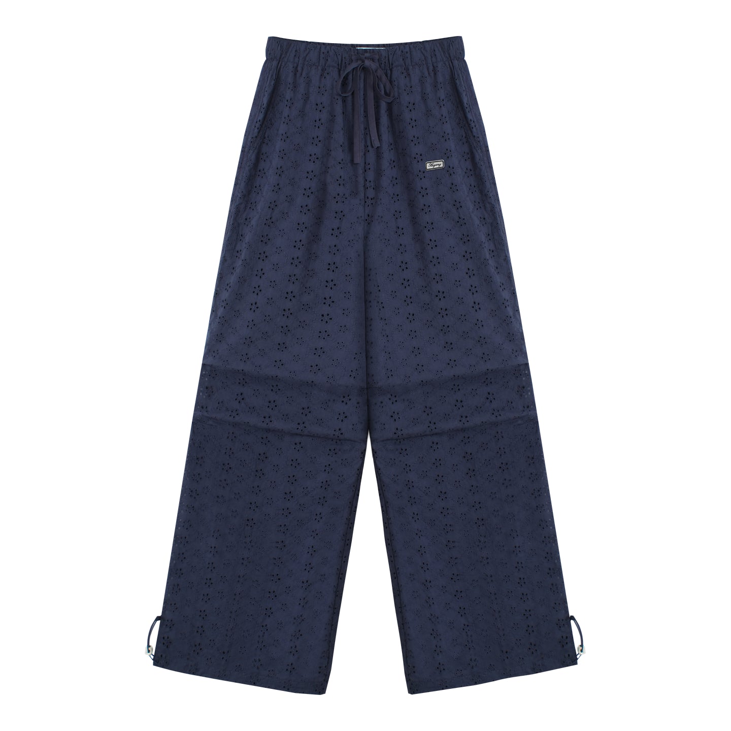 AsGony ASG25281 Flower hollow embroidery strap casual pants