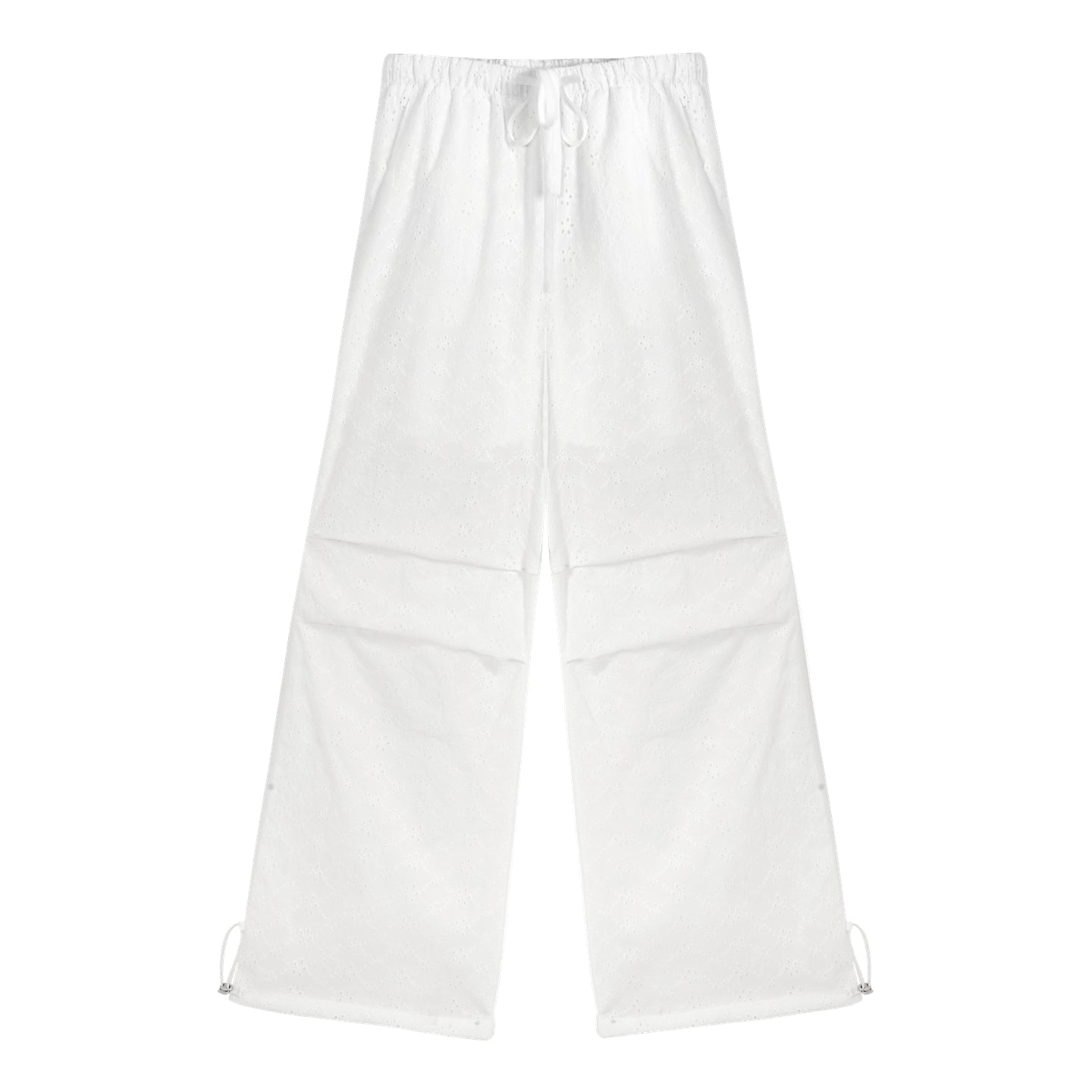 AsGony ASG25281 Flower hollow embroidery strap casual pants