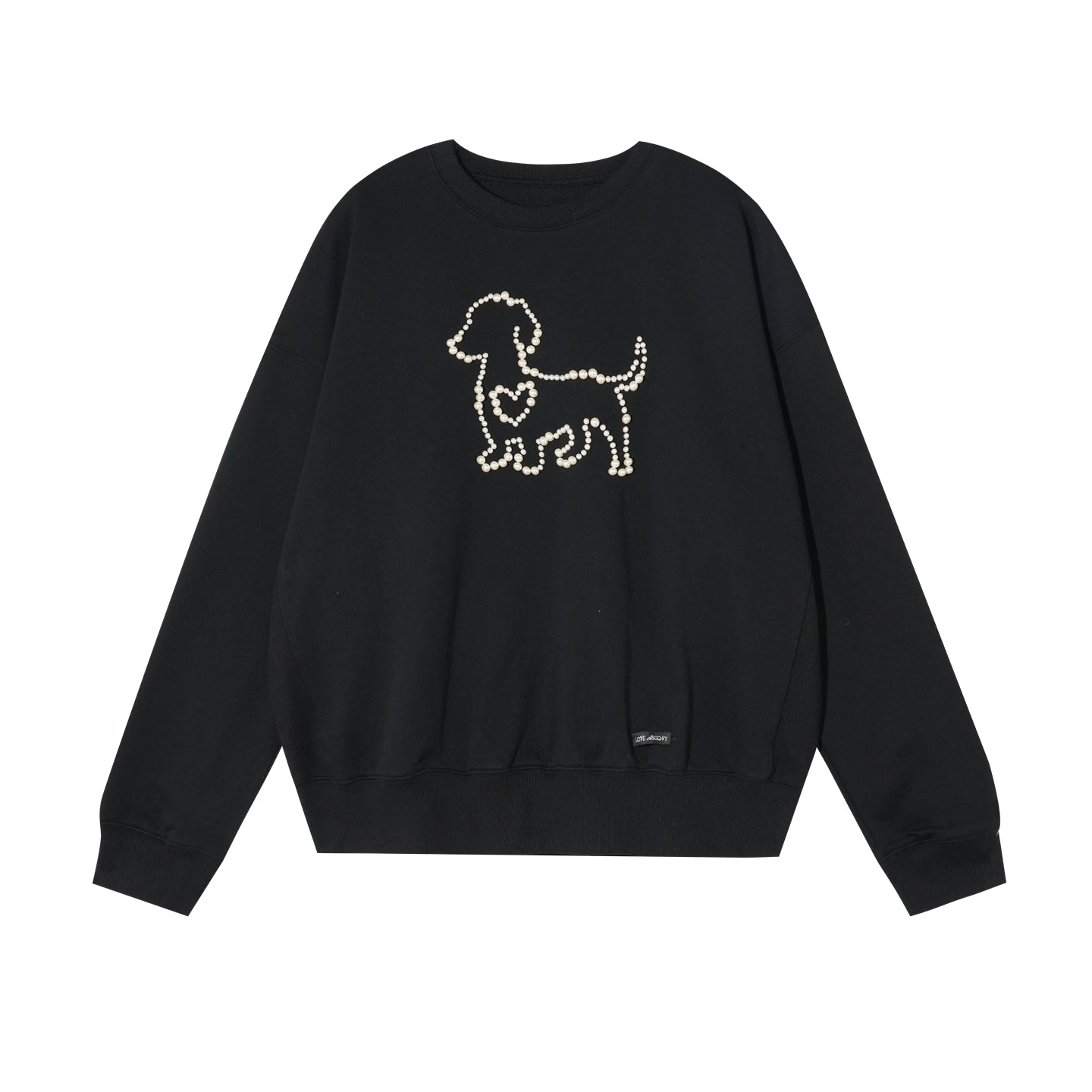 AsGony ASG25438 Knitted nail animal pattern round neck hoodie