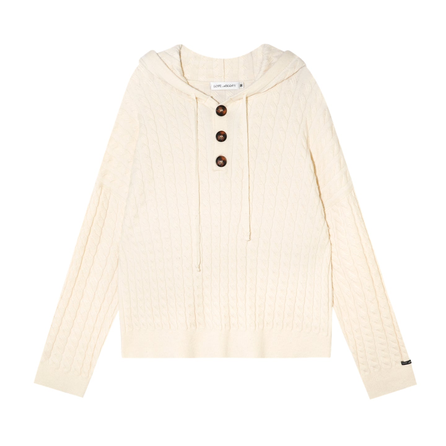 AsGony ASG25490&ASG25521 Wool pullover hooded button twisted knit sweater + pants