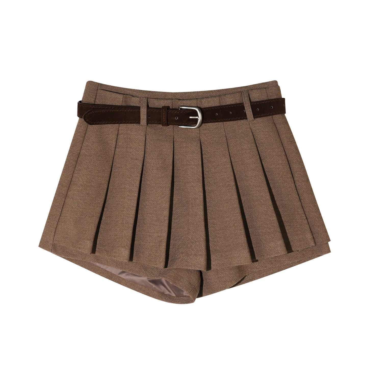 AsGony ASG25506 A-line pleated skirt with waistband decoration