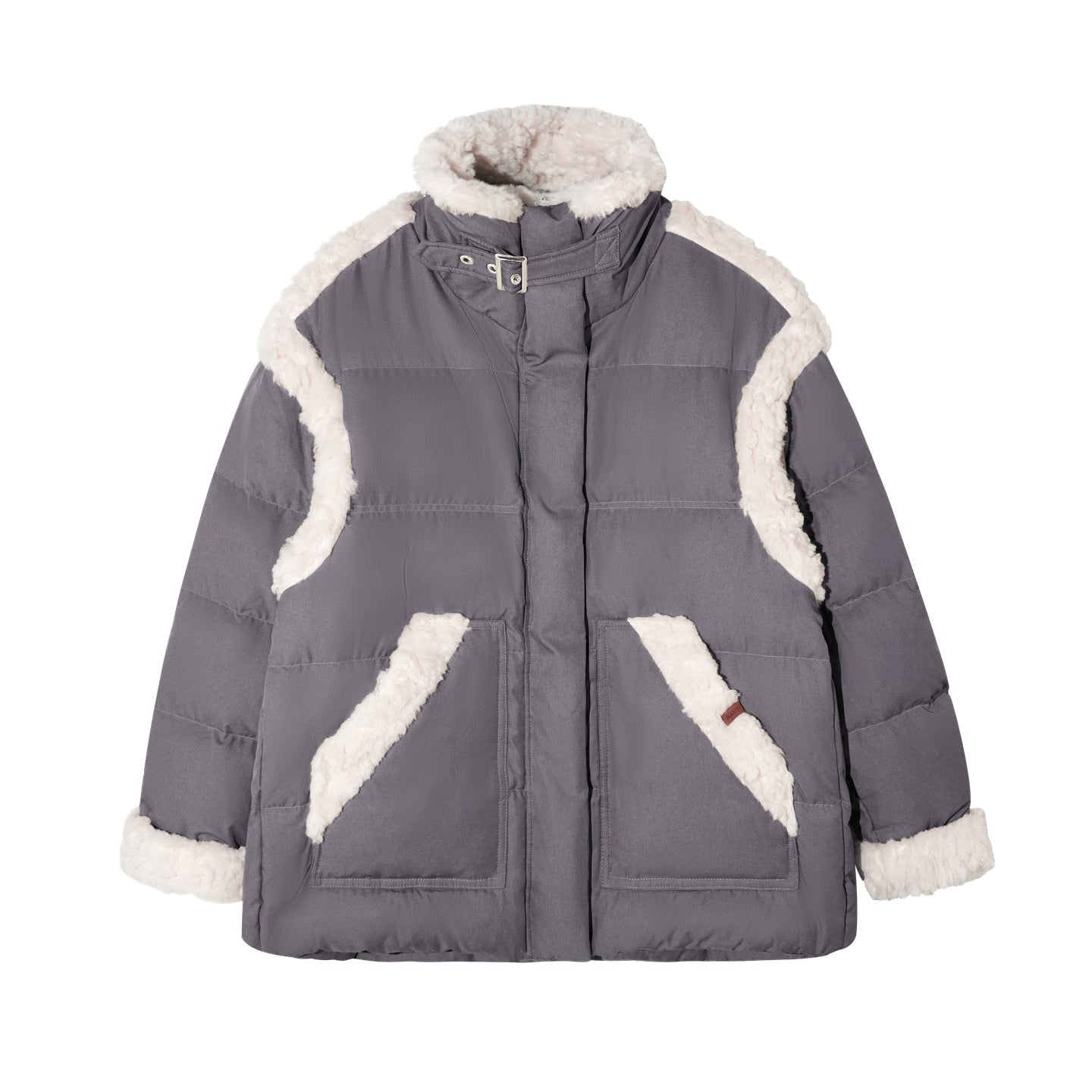 AsGony ASG25508 Lamb wool splicing loose windproof down jacket